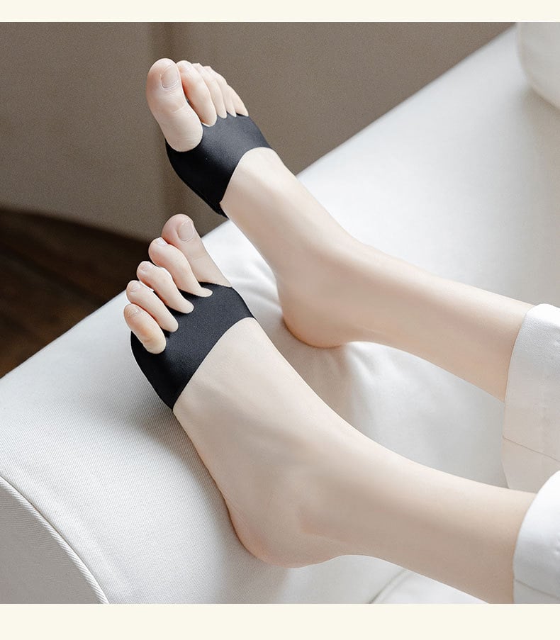 👠✨ Five-Toe Forefoot Pads for Women | Shock-Absorbing Insoles for High Heels | Black/Beige