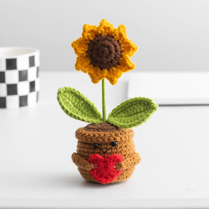 Knitted Artificial Flower Potted Plant Ornament 🌼🧶