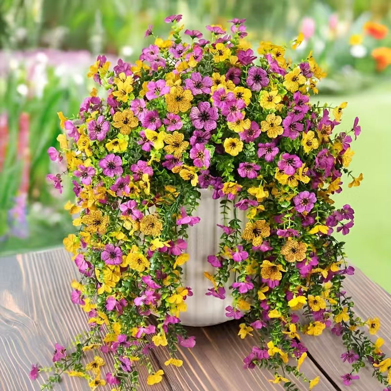 ⏳LAST DAY SPECIAL PRICE: ￡6.99!!🌷Outdoor cascading daisy and eucalyptus flowers – UV resistant