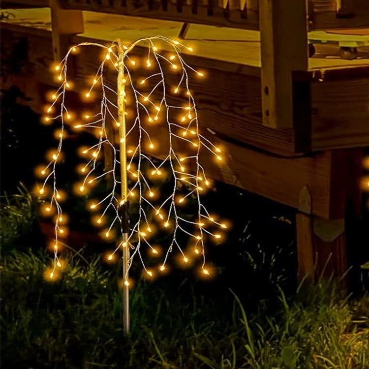 New Solar-Powered Ground-Stake Firework Lights — LED Copper Wire String Lights, Christmas & Holiday Ambient Lighting, Courtyard & Lawn Decor