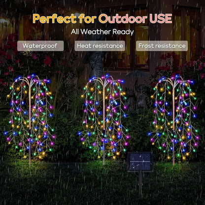 New Solar-Powered Ground-Stake Firework Lights — LED Copper Wire String Lights, Christmas & Holiday Ambient Lighting, Courtyard & Lawn Decor