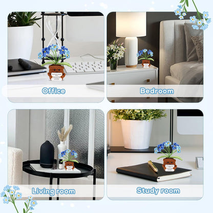 Knitted Artificial Flower Potted Plant Ornament 🌼🧶