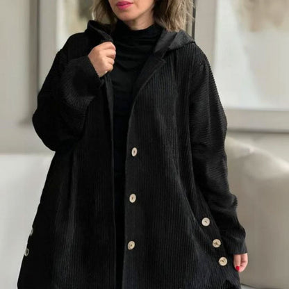🍂 Casual velvet jacket with hood for autumn