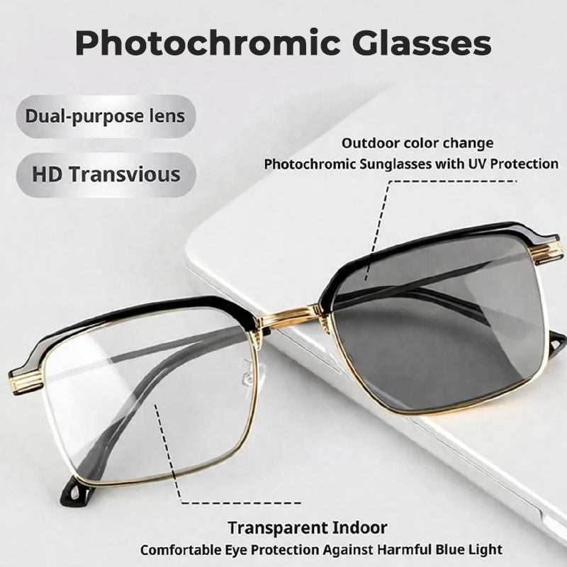 👓Photochromic Glasses – Auto Darkening, UV400  Blue Light Blocking
