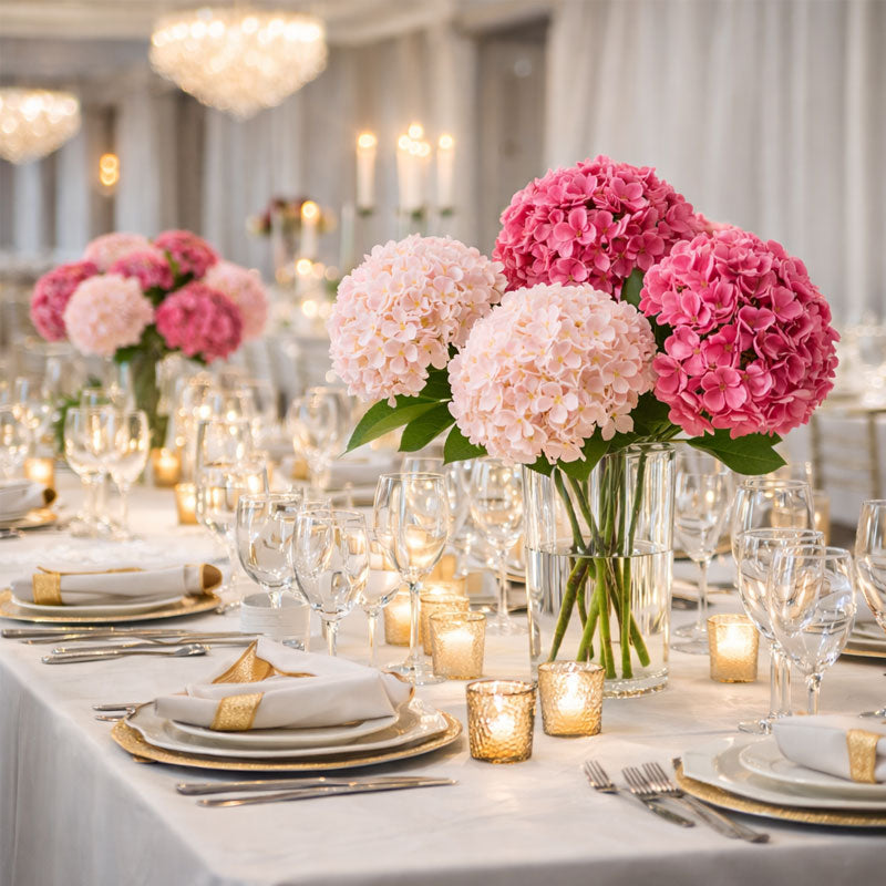 Artificial hydrangeas