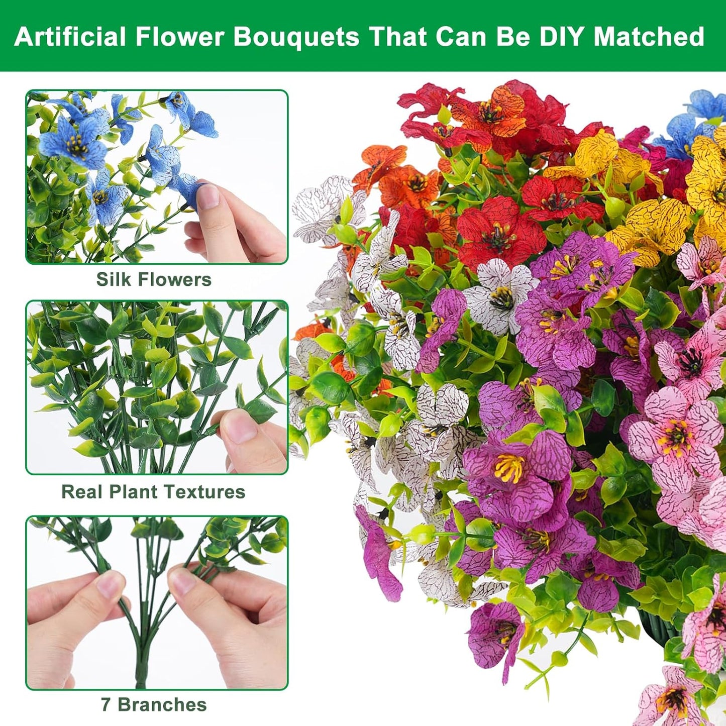 ⏳LAST DAY SPECIAL PRICE: ￡5.99!!🌺UV Resistant Colorful Artificial Flower💖