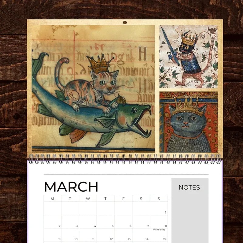 🐱Medieval Cats with Crowns Calendar 2026