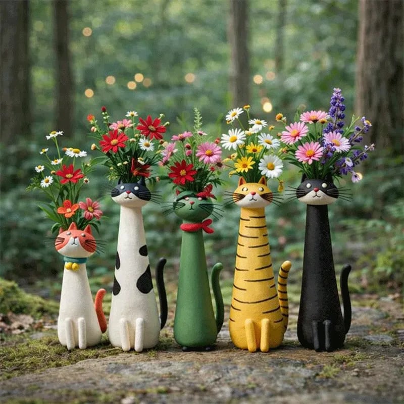 😻 Handmade quirky cat vase