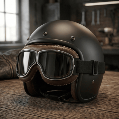 OTG Vintage Motorcycle Goggles🕶️ - Fits Over Prescription Glasses, Soft Padded Retro Riding Glasses with Anti-Slip Strap & UV400