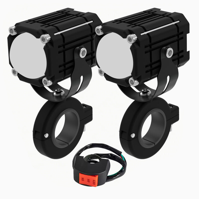 LED Devil Eye auxiliary headlights for motorbikes with high beam and dipped bea