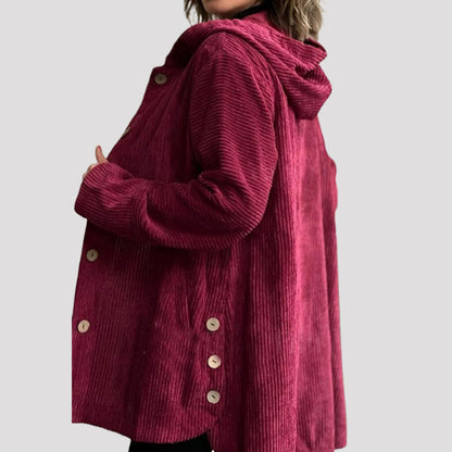 🍂 Casual velvet jacket with hood for autumn