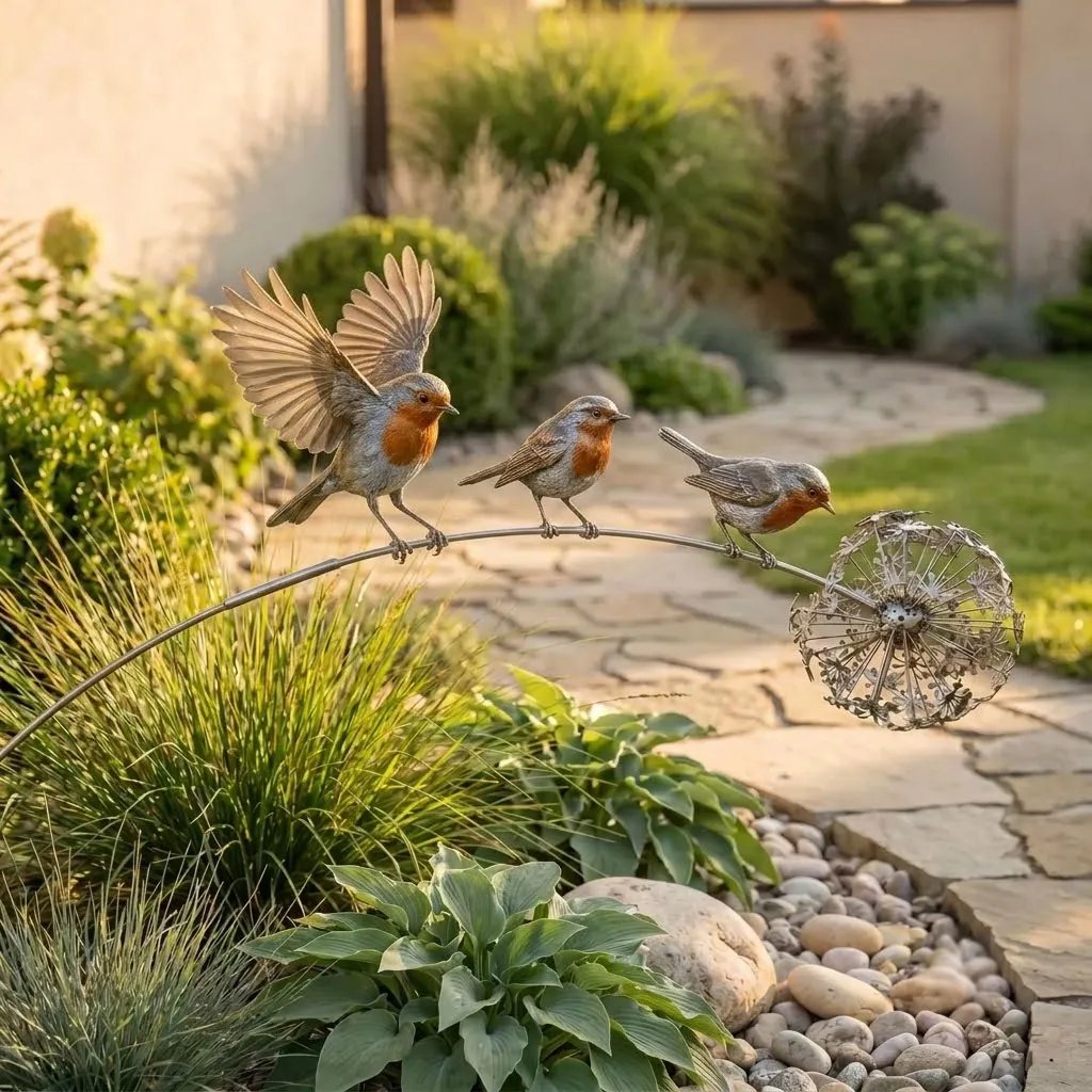 Robin Memorial Garden Stake – “Loved Ones Are Near”