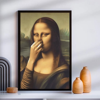 Imitation Mona Lisa art decoration, funny vintage toilet humour room decoration