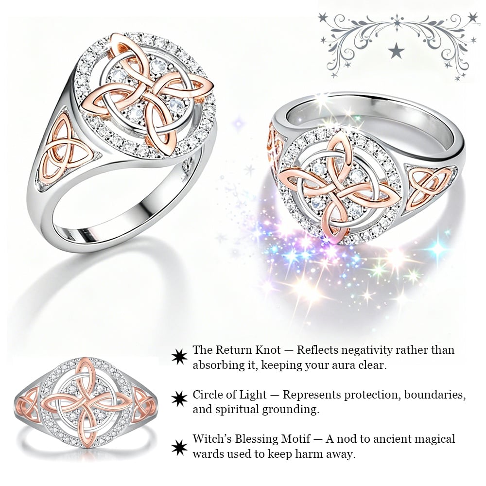 🔮💍Handcrafted protective ring ‘Witch's Return Knot’💞Protect your lov