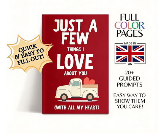 ❤️Just A Few Things I Love About You (With All My Heart) Fill In The Blank Gift Book📚