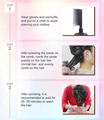 🧴3-in-1 hair dye comb | Easy hair dyeing at home with a built-in brush