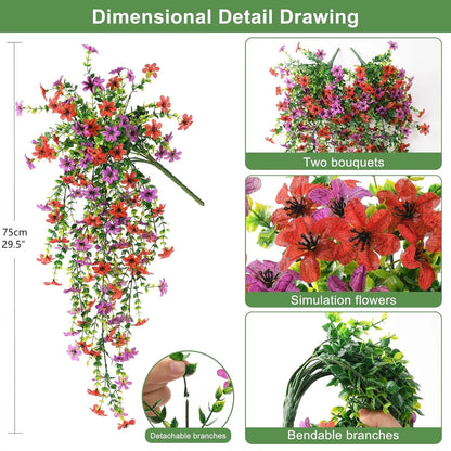 ⏳LAST DAY SPECIAL PRICE: ￡6.99!!🌷Outdoor cascading daisy and eucalyptus flowers – UV resistant