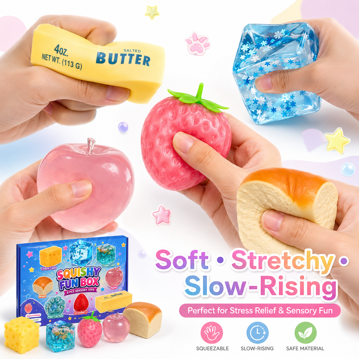 🎁 Set Box Malt Sugar Stress Relief Fidget Toys 🛍️