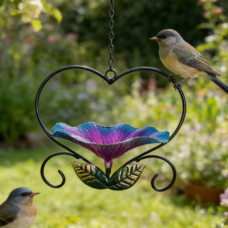 📢📢LAST DAY SALE 50% OFF🐦 Heart-Shaped Bird Feeder – Floral, Hanging,Perfect for Backyard or Balcony 🏡