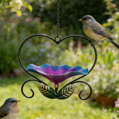 📢📢LAST DAY SALE 50% OFF🐦 Heart-Shaped Bird Feeder – Floral, Hanging,Perfect for Backyard or Balcony 🏡