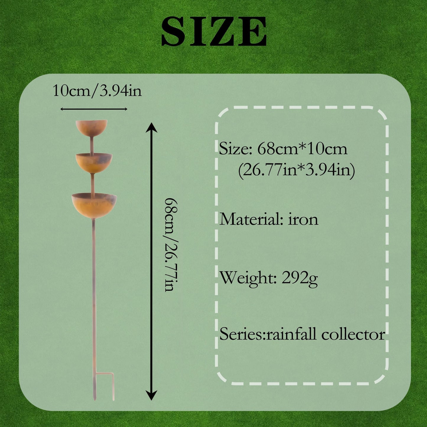 🌧️ Rainwater collector – plant support🐦 Metal garden ornament