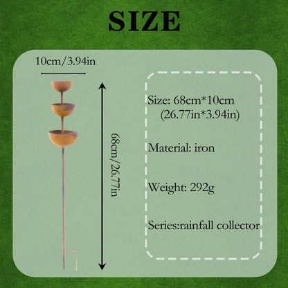 🌧️ Rainwater collector – plant support🐦 Metal garden ornament