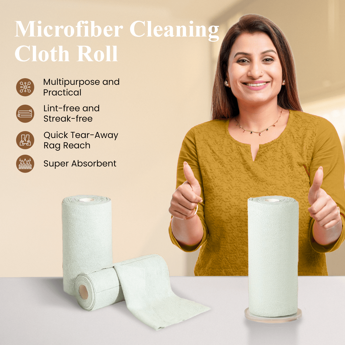 Microfiber Cleaning Cloth Rol