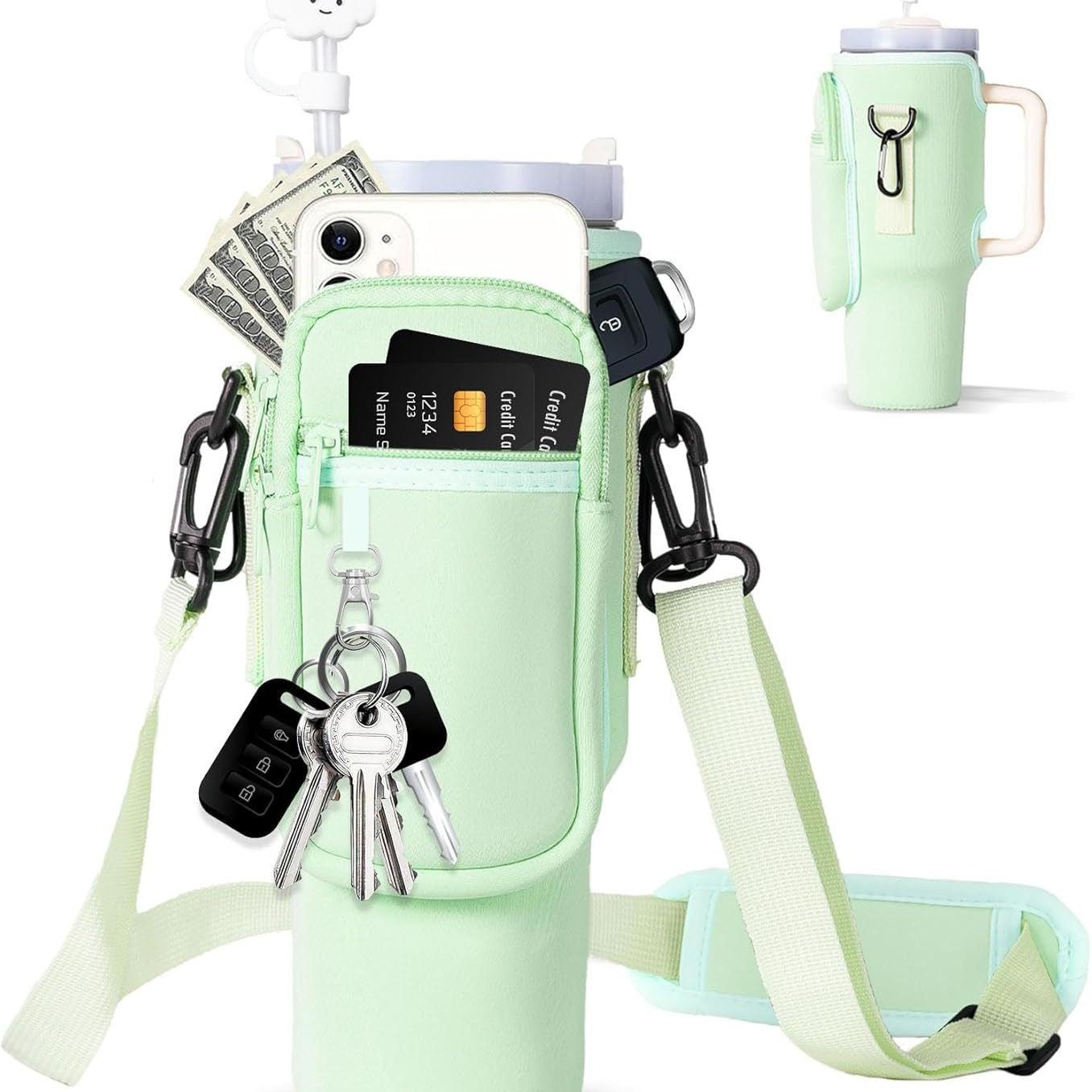 Sac à bandoulière réglable avec porte-gobelet isotherme pour 40 o