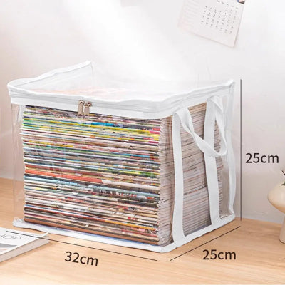 💖 Transparent, large-capacity book storage bag – dustproof and moisture-proof