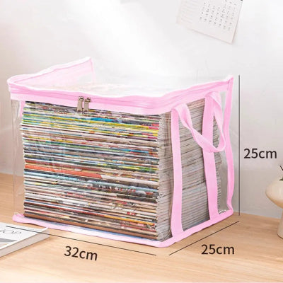 💖 Transparent, large-capacity book storage bag – dustproof and moisture-proof