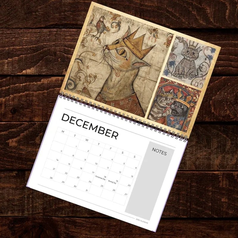 🐱Medieval Cats with Crowns Calendar 2026