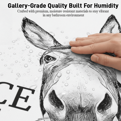 The cheeky ‘Nice Ass’ donkey bathroom canvas art Hidden humour for pure jo