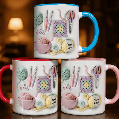 💥Last day with 50% off!!🏆Flash sale⚡ Over 50,000 sold! Almost sold out💥“Yarn Love” mug – the perfect gift for craft enthusiasts and creative types