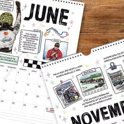 🏎️📅F1 Scrapbook Race Calendar 2026 — The ultimate wall calendar for racing fan