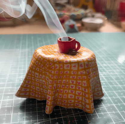 🔥Last Day 49% OFF - ☕ Hand-Painted Mini Table & Coffee Cup Backflow Incense Burner