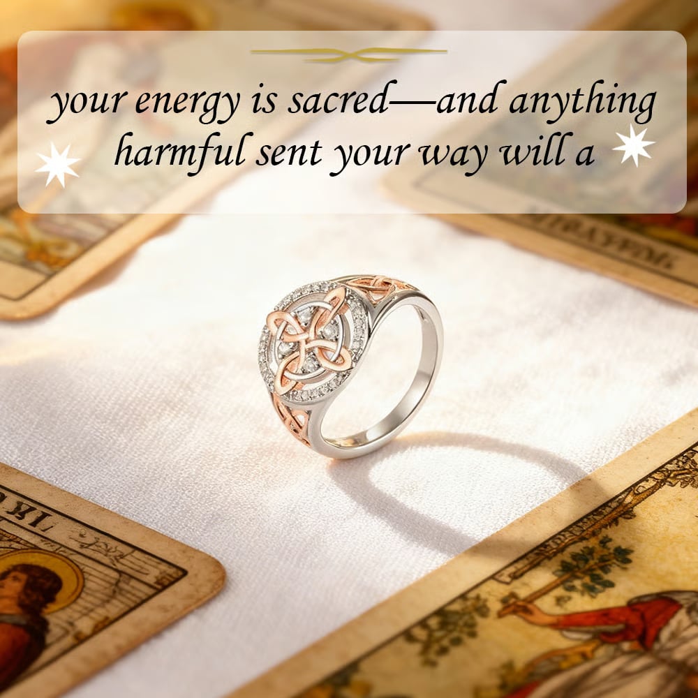 🔮💍Handcrafted protective ring ‘Witch's Return Knot’💞Protect your lov