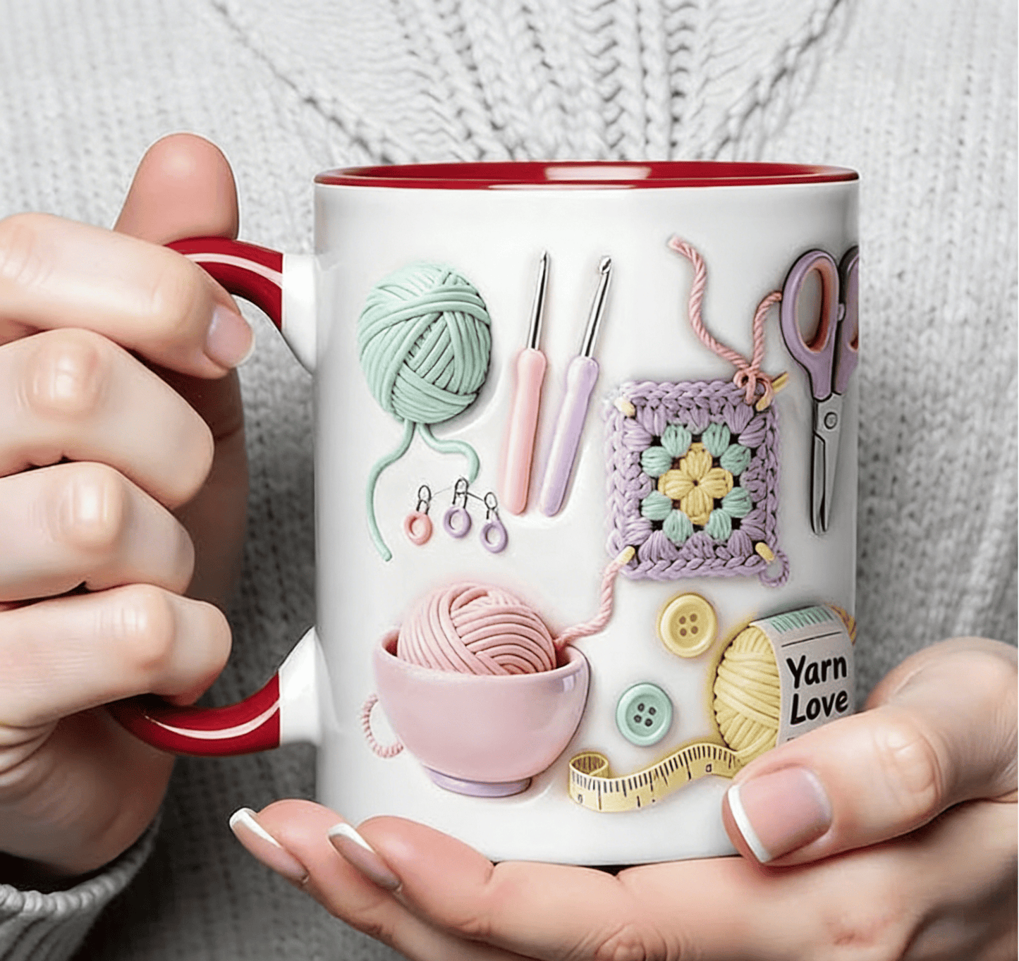 💥Last day with 50% off!!🏆Flash sale⚡ Over 50,000 sold! Almost sold out💥“Yarn Love” mug – the perfect gift for craft enthusiasts and creative types
