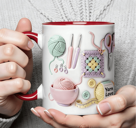 💥Last day with 50% off!!🏆Flash sale⚡ Over 50,000 sold! Almost sold out💥“Yarn Love” mug – the perfect gift for craft enthusiasts and creative types