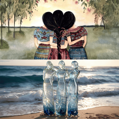 🔥Christmas Sale 49% Off👩🏻‍🤝‍👩🏻Sisters by My Side, Celebrates Friendships Three Sisters Sculpture🎁Christmas, Thanksgiving Day, Birthday Gifts