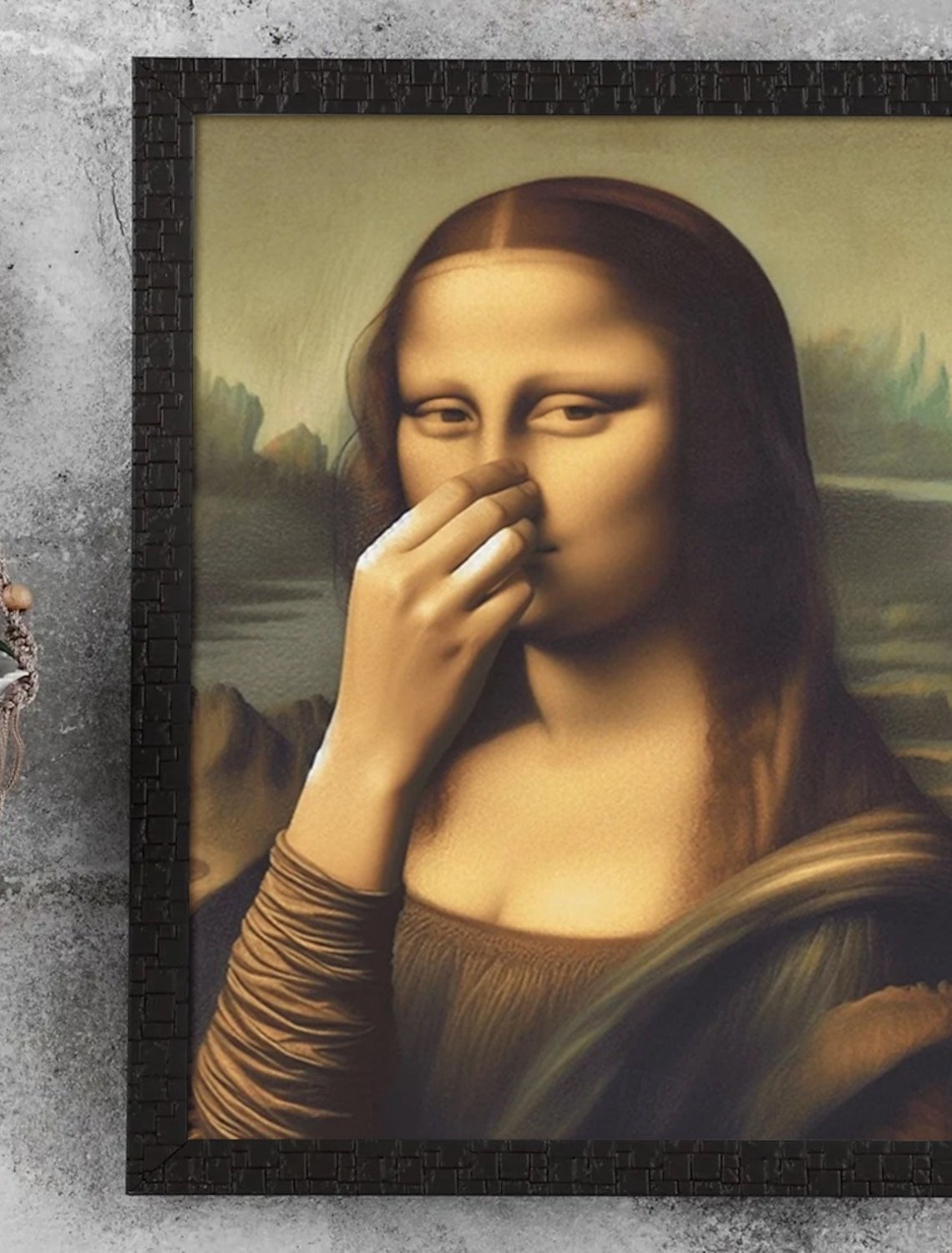 Imitation Mona Lisa art decoration, funny vintage toilet humour room decoration