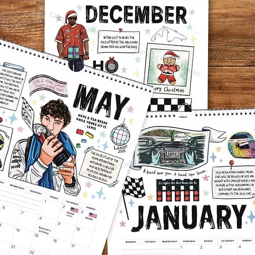 🏎️📅F1 Scrapbook Race Calendar 2026 — The ultimate wall calendar for racing fan
