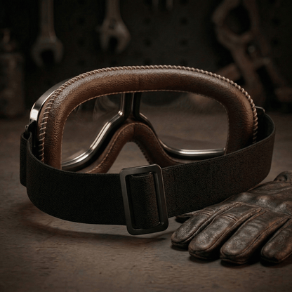 OTG Vintage Motorcycle Goggles🕶️ - Fits Over Prescription Glasses, Soft Padded Retro Riding Glasses with Anti-Slip Strap & UV400