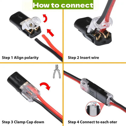 Double wire connector LED light strip connector 2 Pi