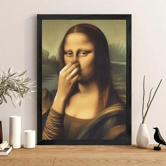 Imitation Mona Lisa Art Decoration,Funny Vintage Toilet Humor Room Decor