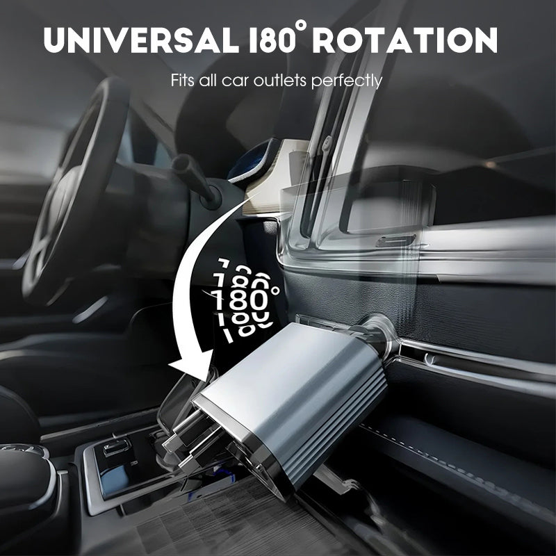⚡✨ Ultra-fast 4-in-1 Car Charger 90W – With Retractable Cables & Ambient Starlight 🚗🌌